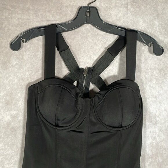 Grass Collection | Black Fitted Bodycon Strappy Mini Dress | Size 5 - Picture 2 of 12